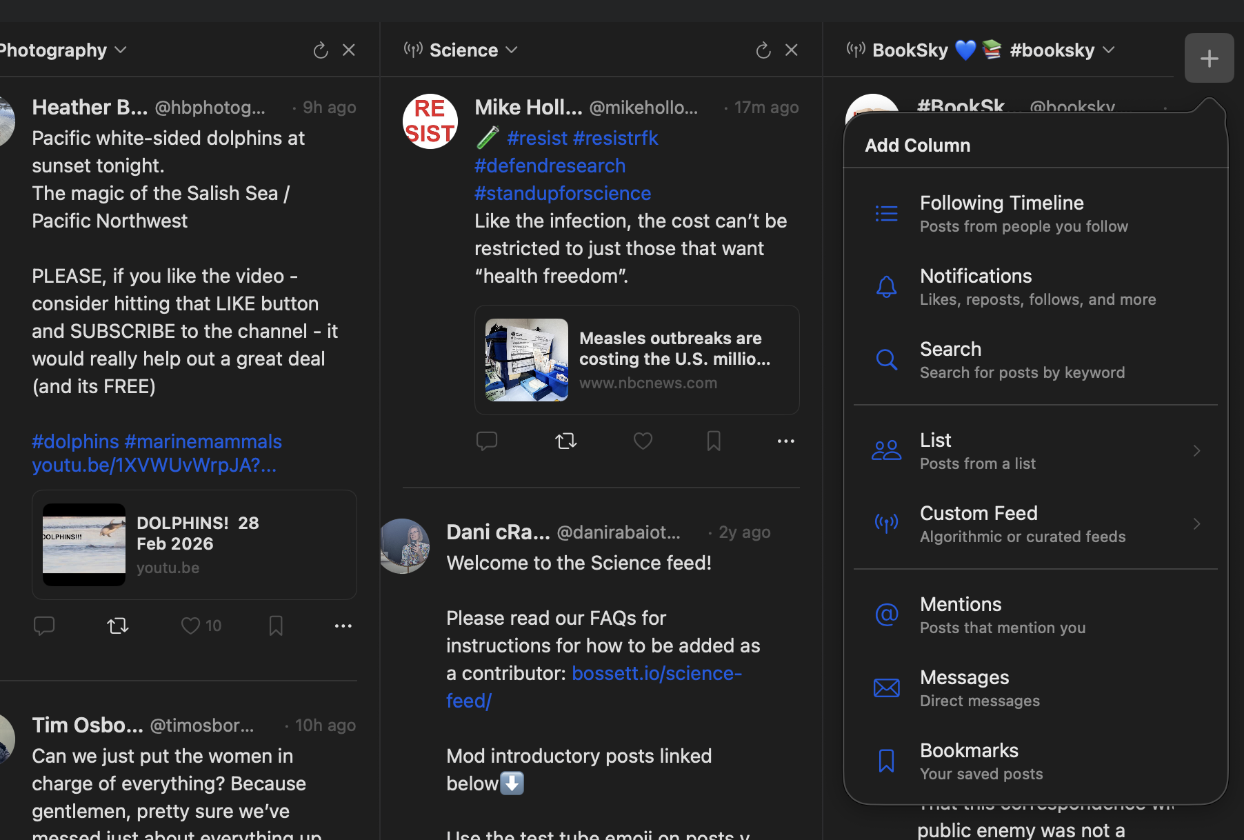 Add columns for any feed