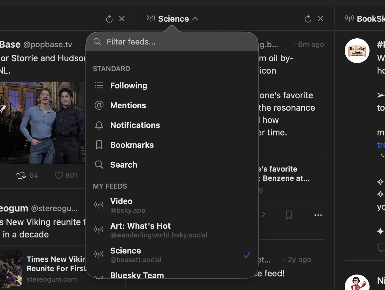 Column type selection