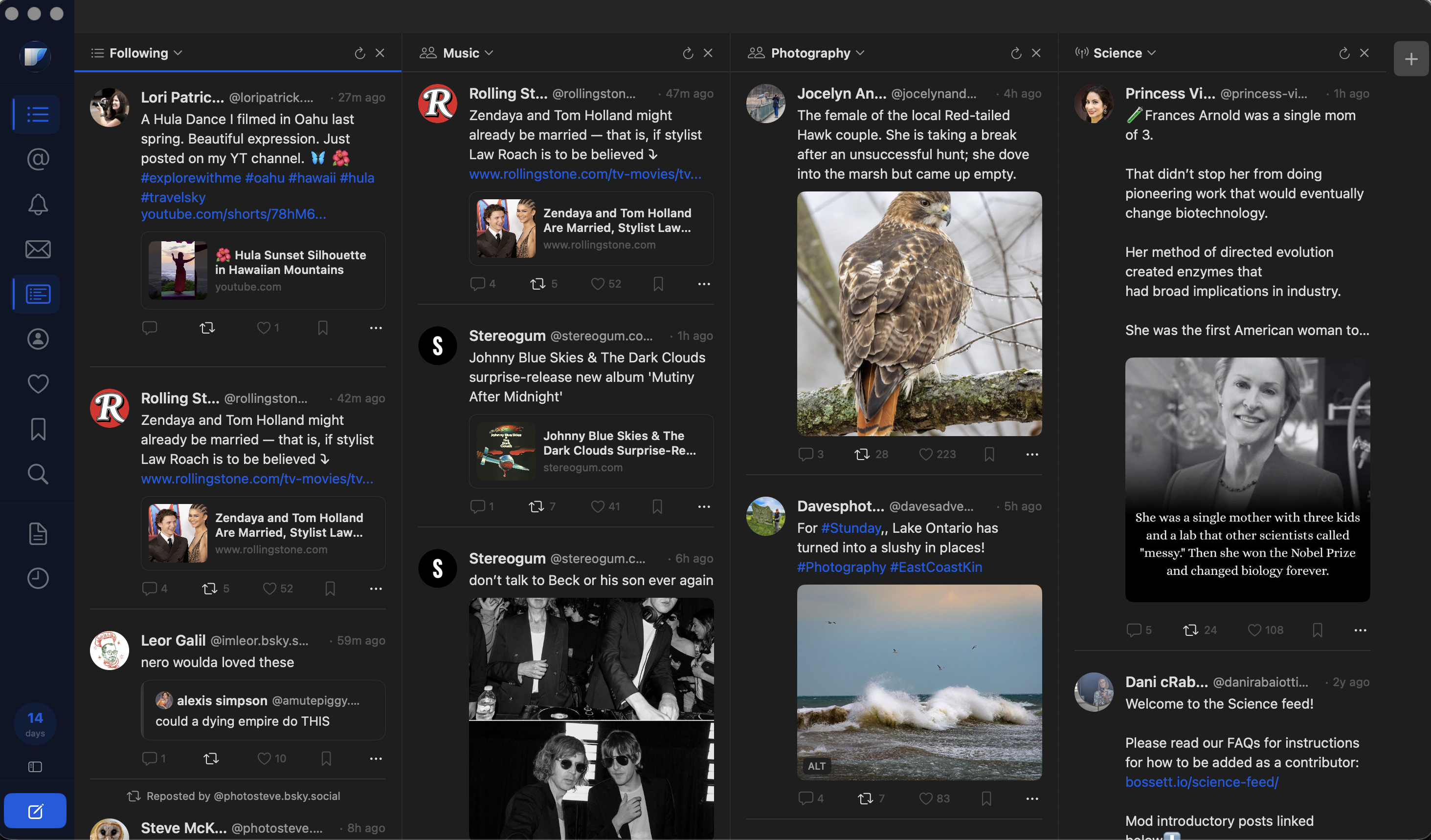 Glidespan multi-column interface